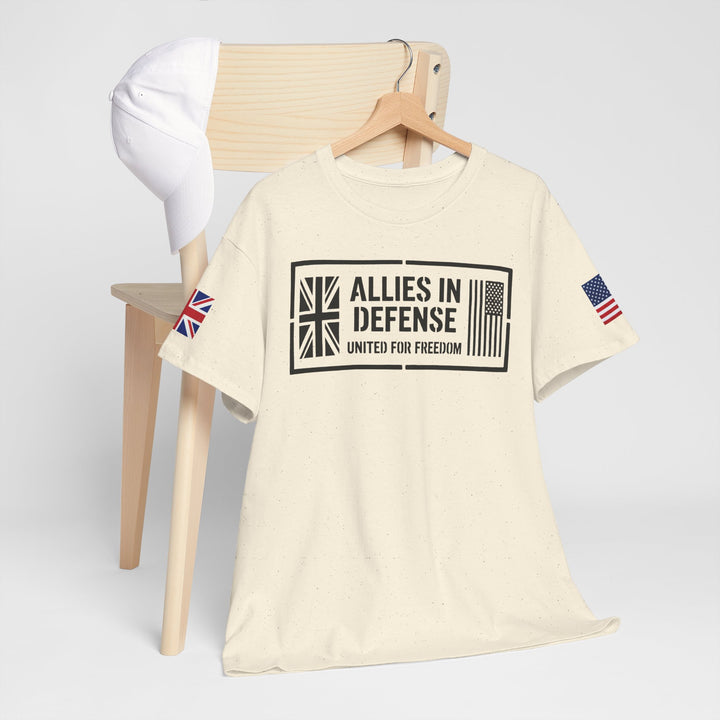 UK &amp; US Allies Defence Veteran Tee — Flags on Sleeves