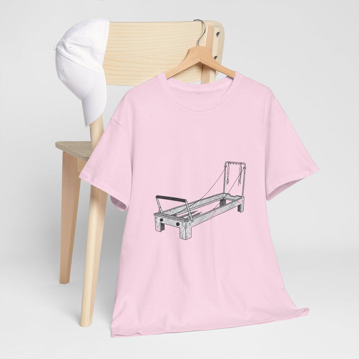 Pilates Reformer Tee – soft, breathable cotton designed for reformer Pilates. Comfortable, flexible, and perfect for studio workouts or casual wear.