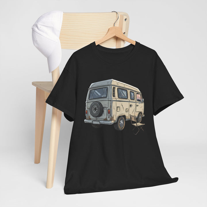 Retro Van Life Graphic T-Shirt - Classic Camper Van Adventure Tee