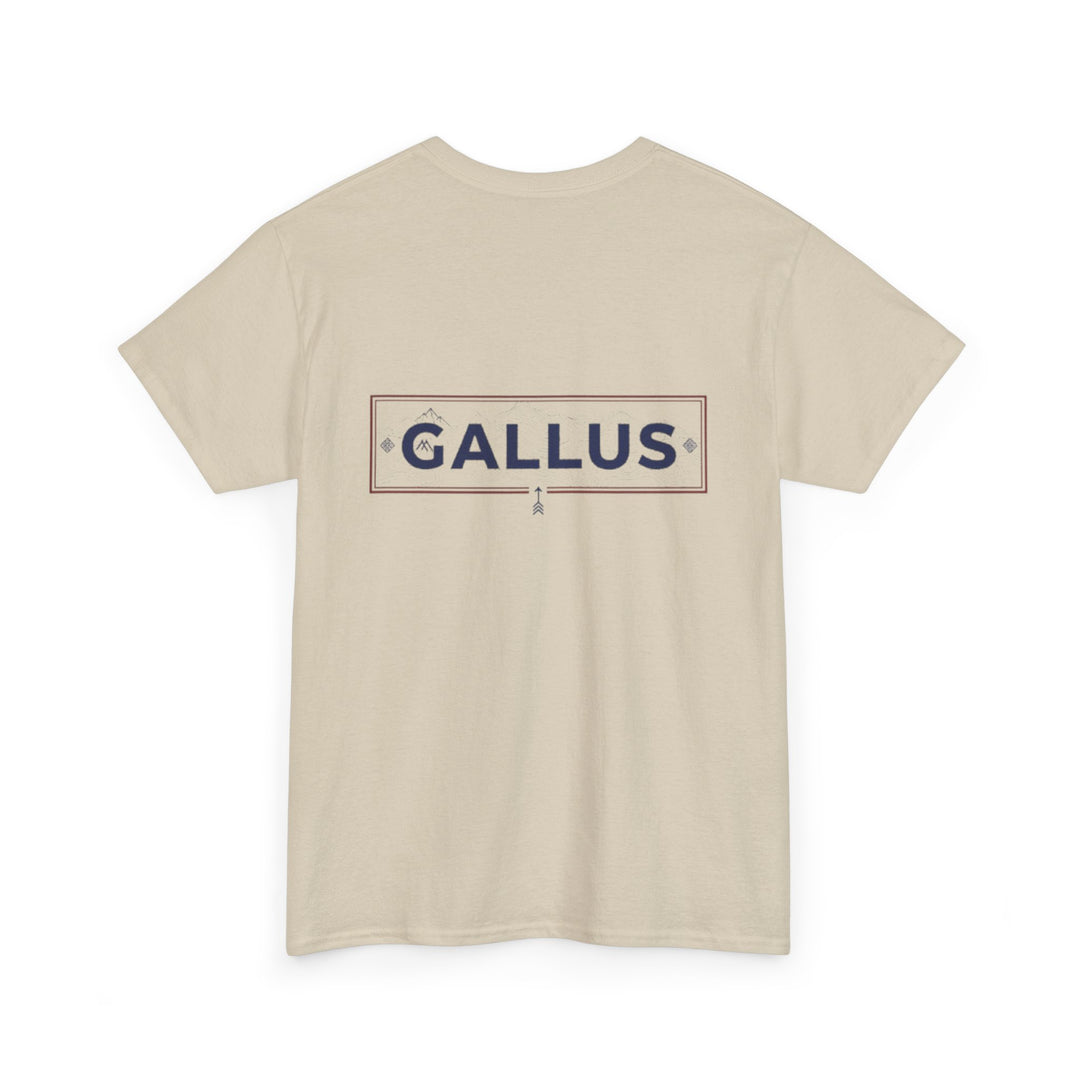 Gallus Logo T-Shirt — Minimal Retro Chest &amp; Back Graphic Tee