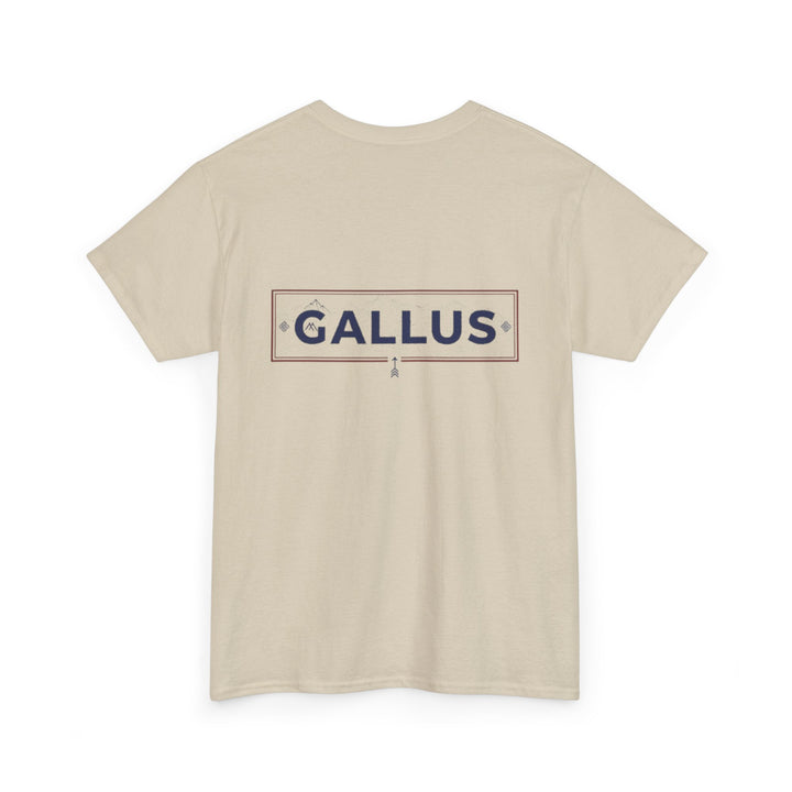 Gallus Logo T-Shirt — Minimal Retro Chest &amp; Back Graphic Tee