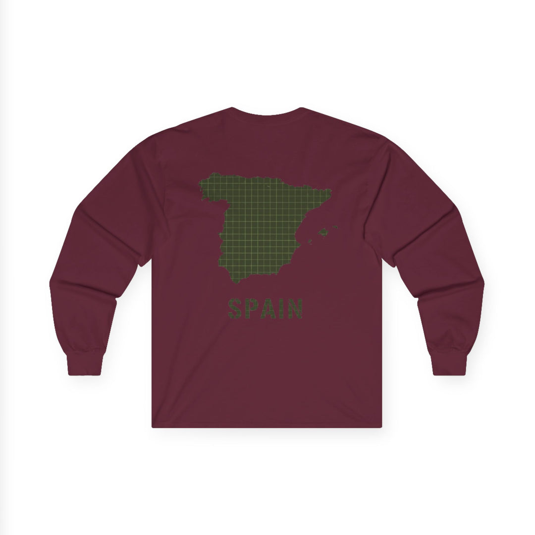 Spain Map Long Sleeve Tee — Gallus Logo Travel Shirt