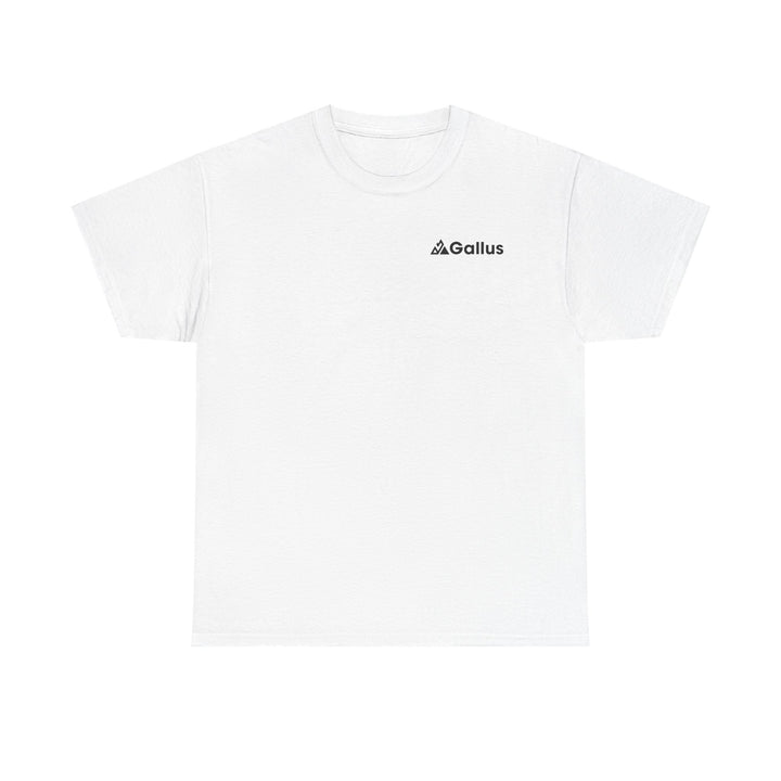 Mountain Sunset Graphic Tee — Vintage Nature Poster Back Print