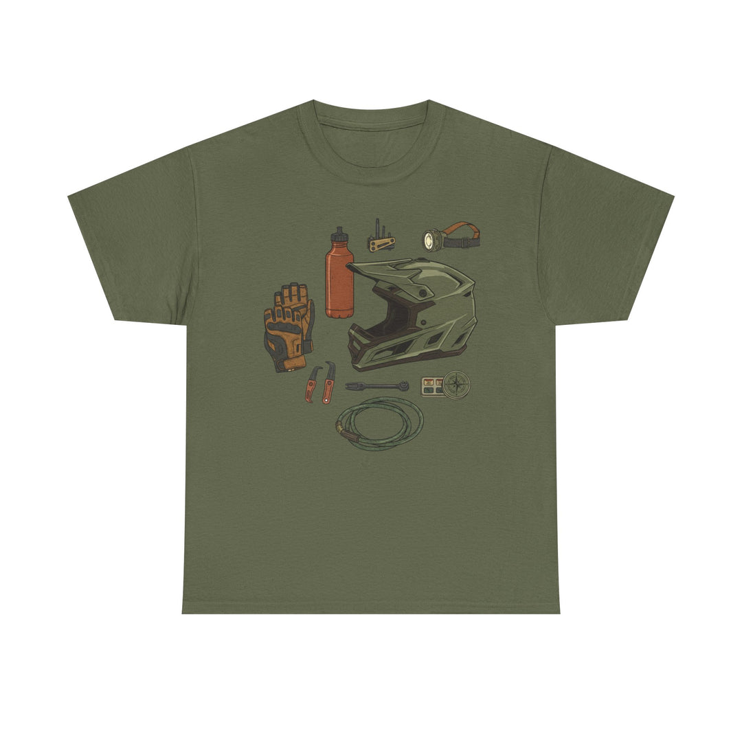 MTB Gear Layout T-Shirt — Mountain Bike Essentials Tee