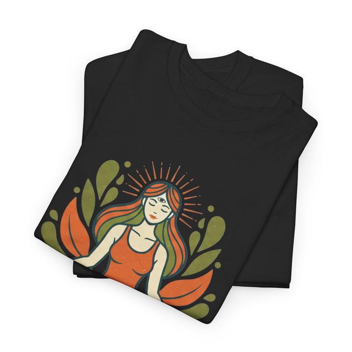 Yoga Meditation Tee – soft, breathable cotton designed for meditation and yoga practice. Comfortable, relaxed fit perfect for studio or casual wear.