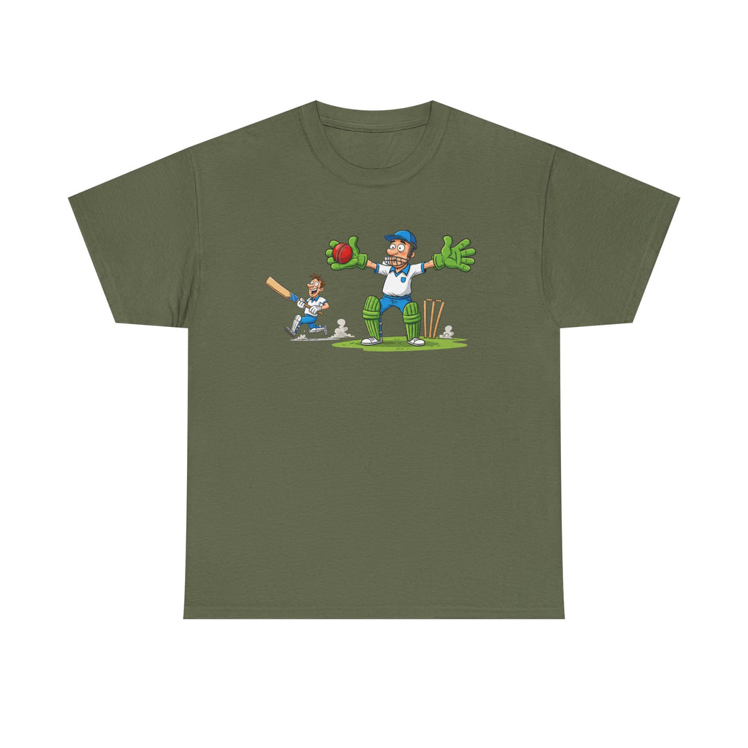 Cricket Catch Graphic Cartoon T-Shirt