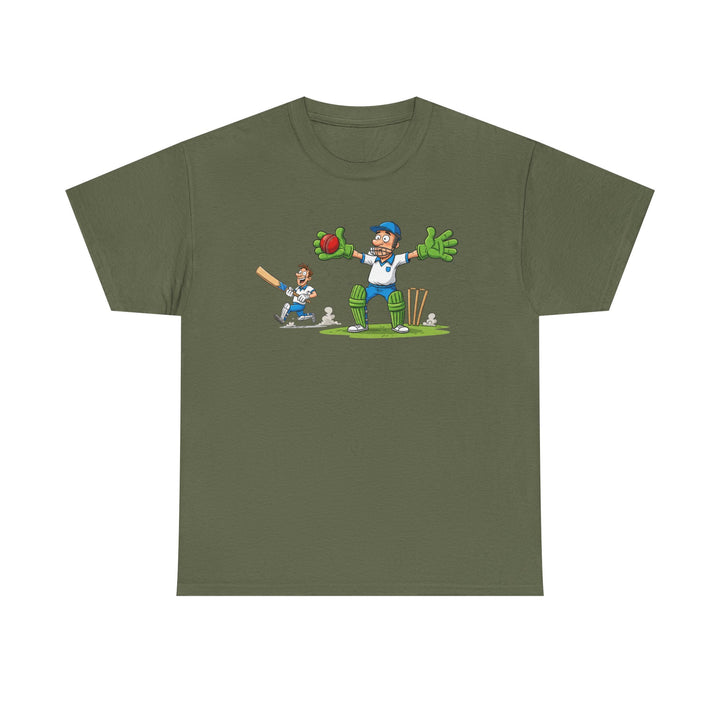 Cricket Catch Graphic Cartoon T-Shirt
