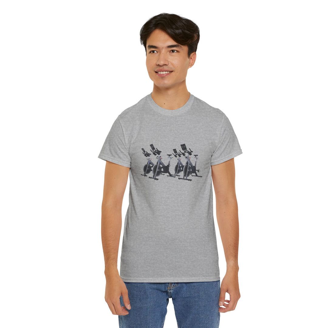 Spin Bikes Tee – soft, breathable cotton designed for indoor cycling and spin classes. Comfortable, durable, and perfect for active lifestyles.