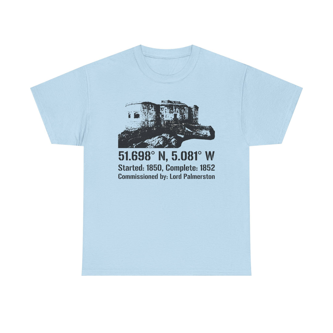 Stack Rock Fort T‑Shirt — Coastal Landmark Graphic Tee