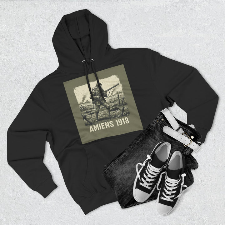 Amiens 1918 Hoodie — Vintage WWI Soldier Graphic Pullover