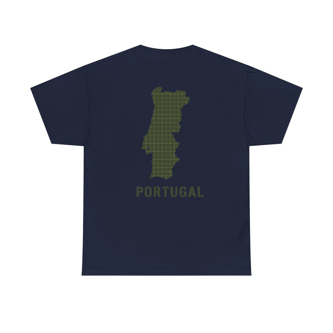 Portugal Map T-Shirt — Vintage Green Grid Portugal Tee