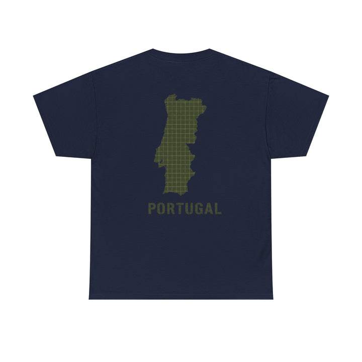 Portugal Map T-Shirt — Vintage Green Grid Portugal Tee