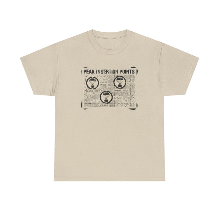 Retro Mountain Schematic Graphic T-Shirt — Technical Diagram Hiking Tee