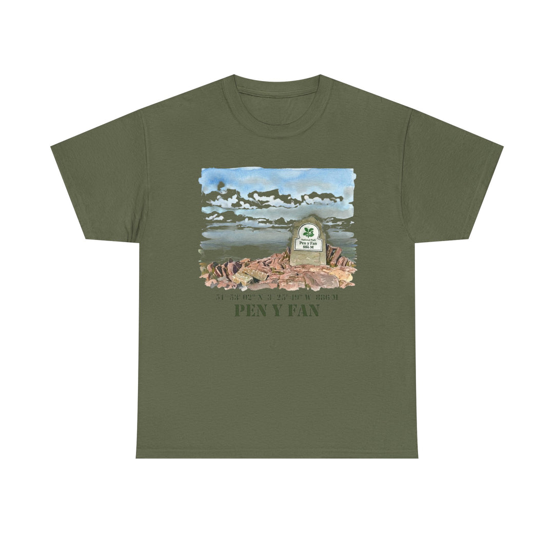 Pen y Fan Landscape T‑Shirt — Wales Mountain Hiking Souvenir Tee