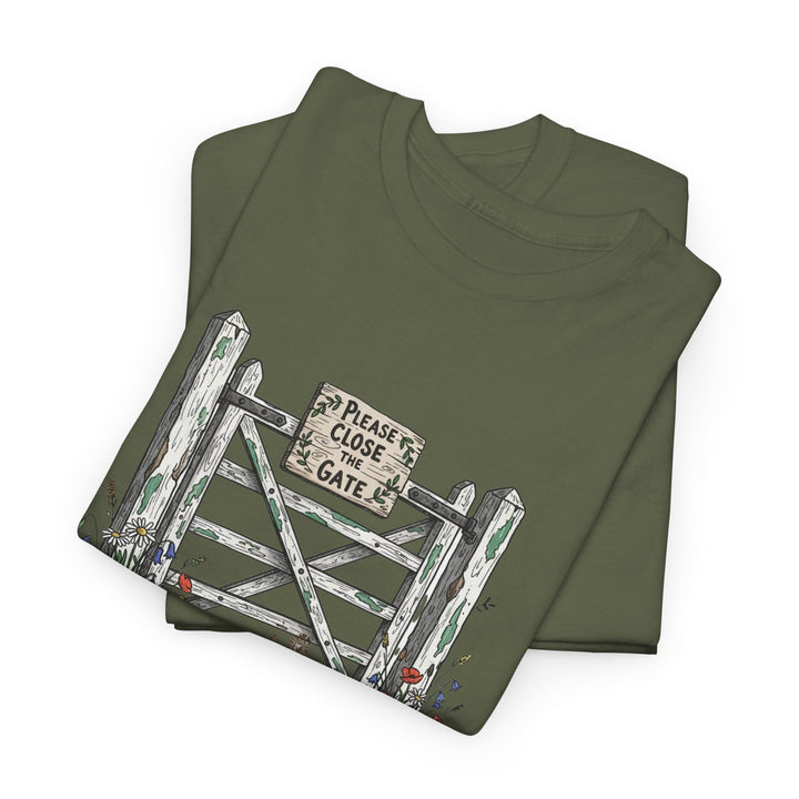 Close the Gate T-Shirt — Rural Discipline Heritage Graphic
