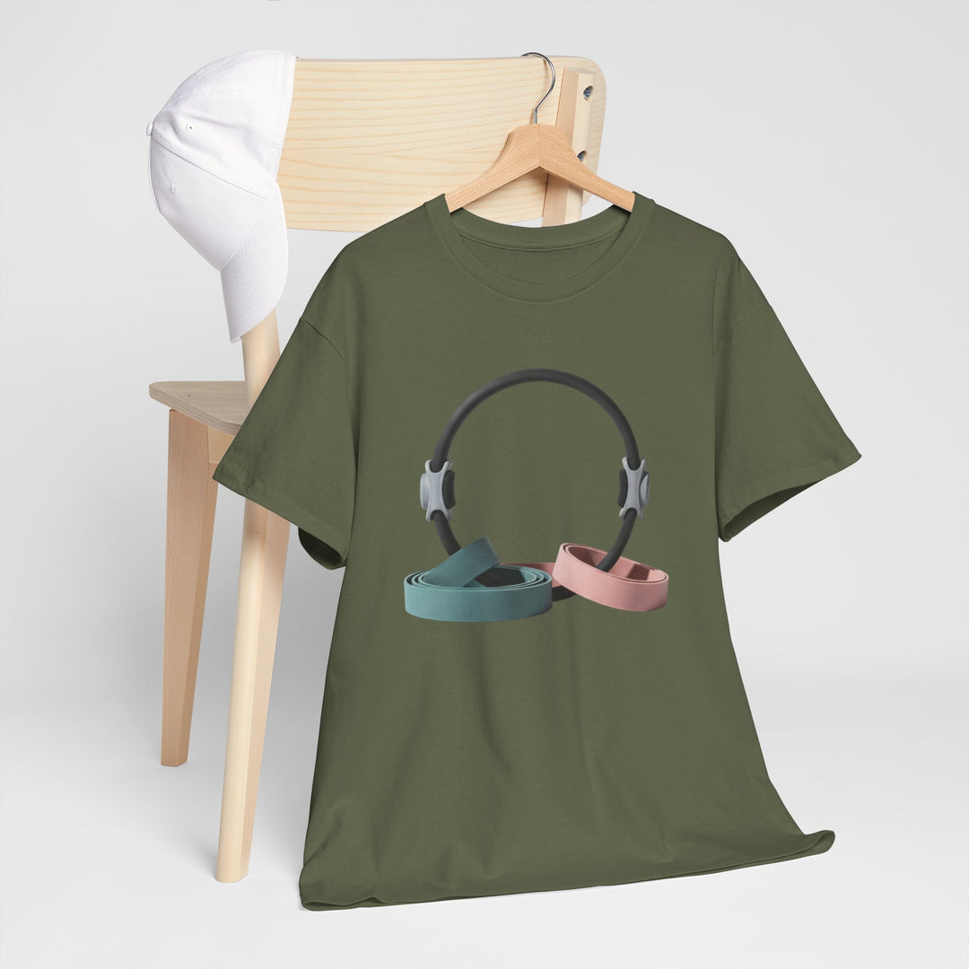 Pilates Band Workout Shirt – soft, breathable fabric designed for resistance band exercises. Comfortable, flexible, and perfect for Pilates sessions or workouts.
