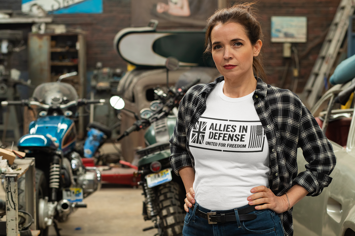 UK &amp; US Allies Defence Veteran Tee — Flags on Sleeves