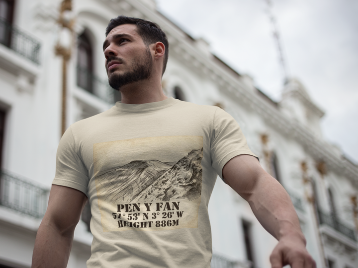 Pen y Fan T-Shirt - Brecon Beacons Vintage Coordinates &amp; Elevation