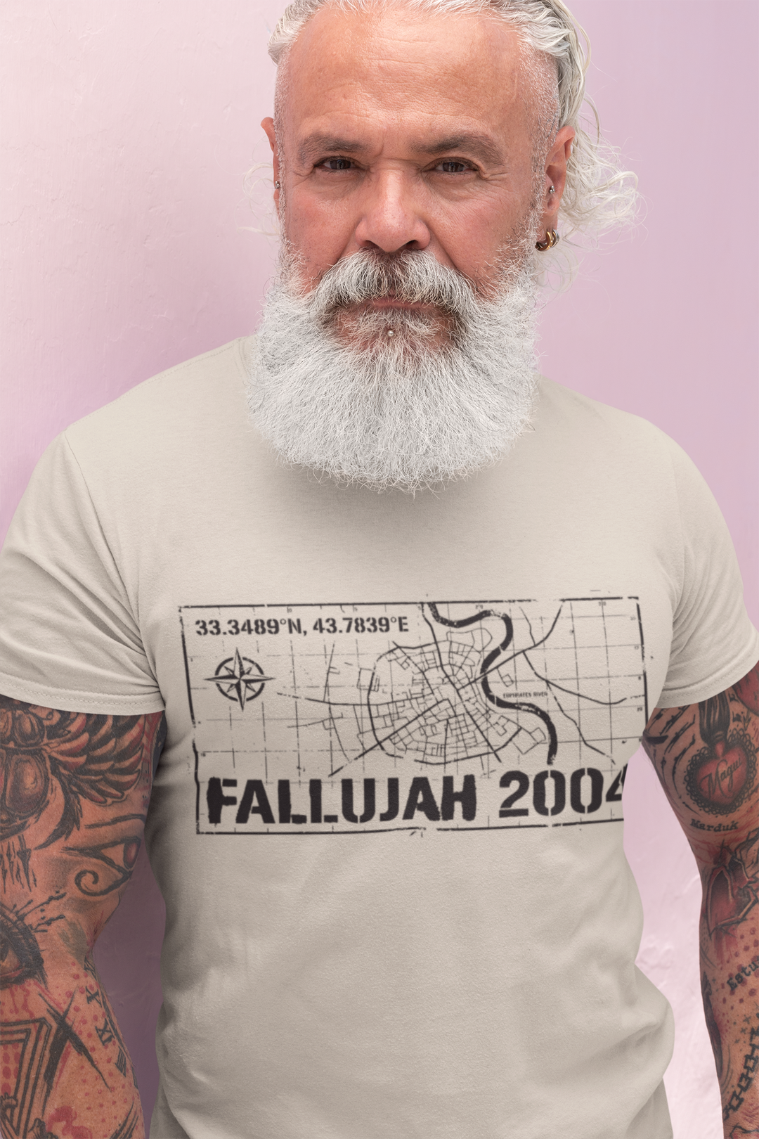Fallujah 2004 Map Tee — Military Deployment Memorial T-Shirt