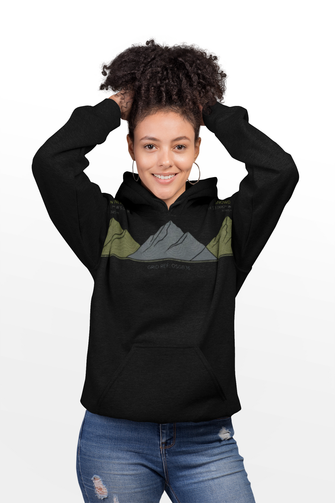 Three Peaks Challenge Graphic Hoodie — Retro UK Mountain Heritage Pullover