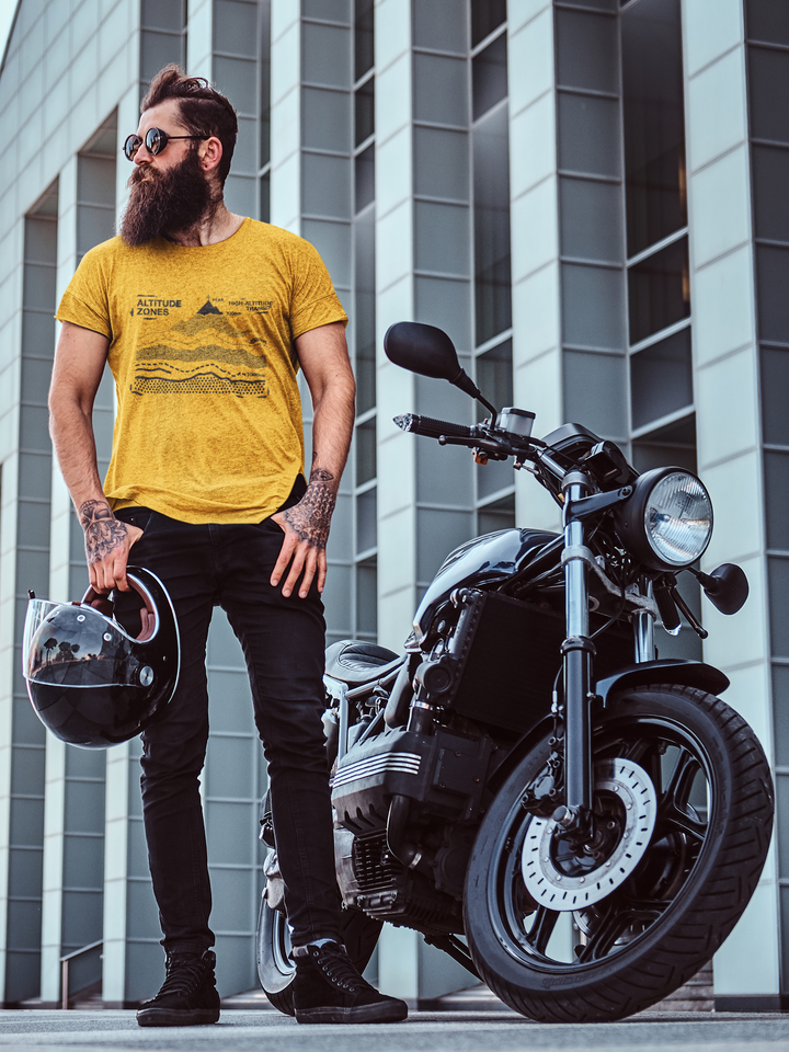 Retro Mountain Altitude Graphic T-Shirt — Vintage Topographic Hiking Tee