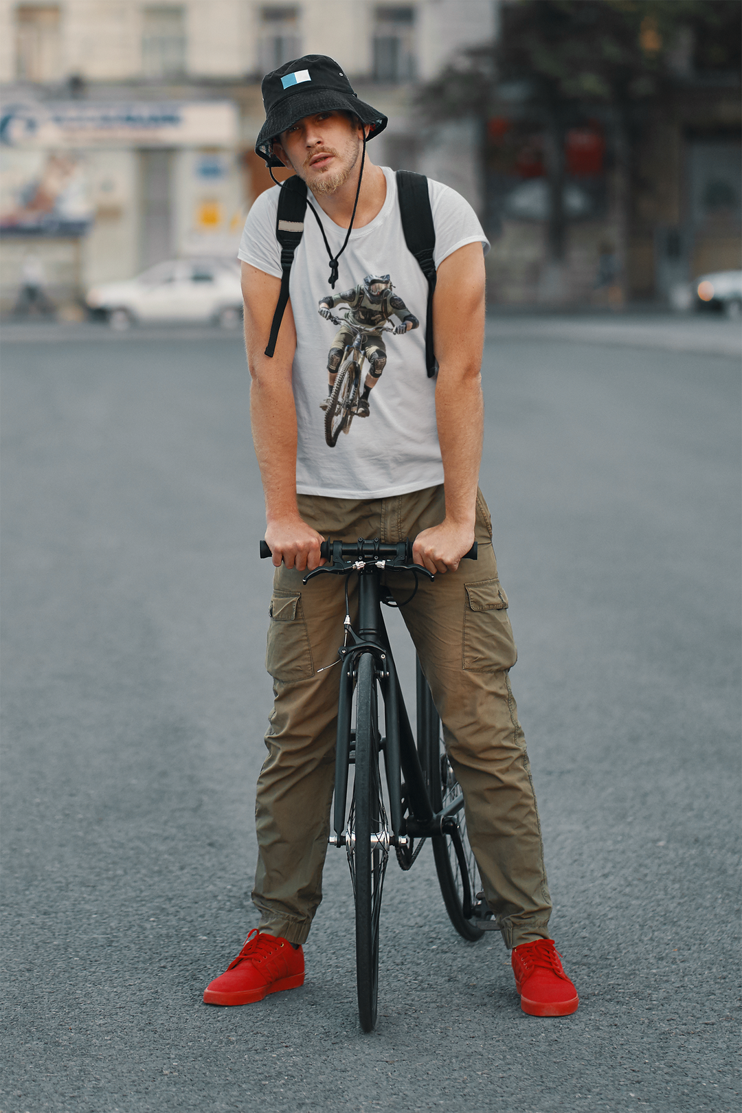 Downhill MTB Rider Graphic Tee