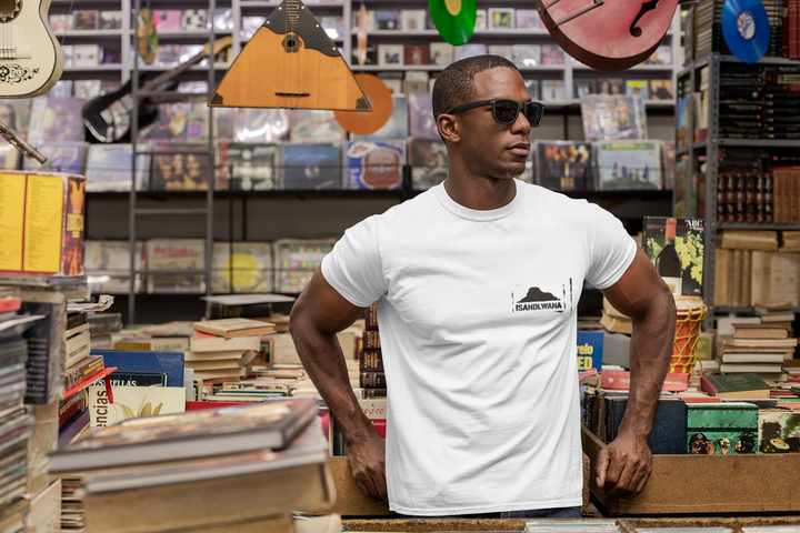 Minimal Rorke’s Drift landscape tee with “Isandlwana Over My Heart” design. Subtle Anglo-Zulu War tribute for true history enthusiasts.