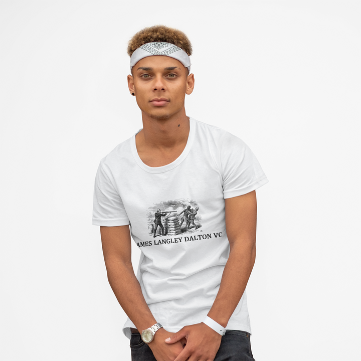 Dalton VC Rorke’s Drift Tribute T-Shirt honoring James Langley Dalton’s courage in 1879. A bold Anglo-Zulu War heritage design.