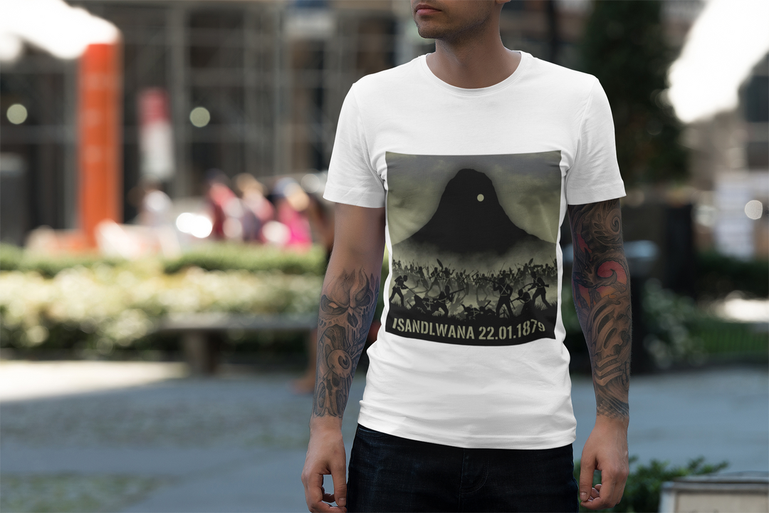 Isandlwana 22.01.1879 T-Shirt honouring the historic battle. A bold tribute tee inspired by Anglo-Zulu War heritage.