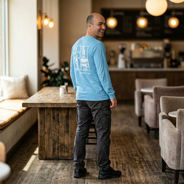 Long Sleeve Tee — Gallus Adventure Series: Hike, Climb, Abseil, Explore Graphic