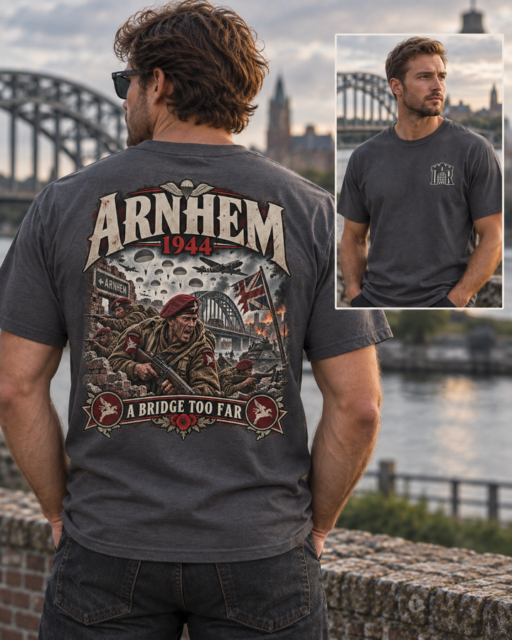 Arnhem 1944 Commemorative Tee — ‘A Bridge Too Far’ Military Tribute T-Shirt