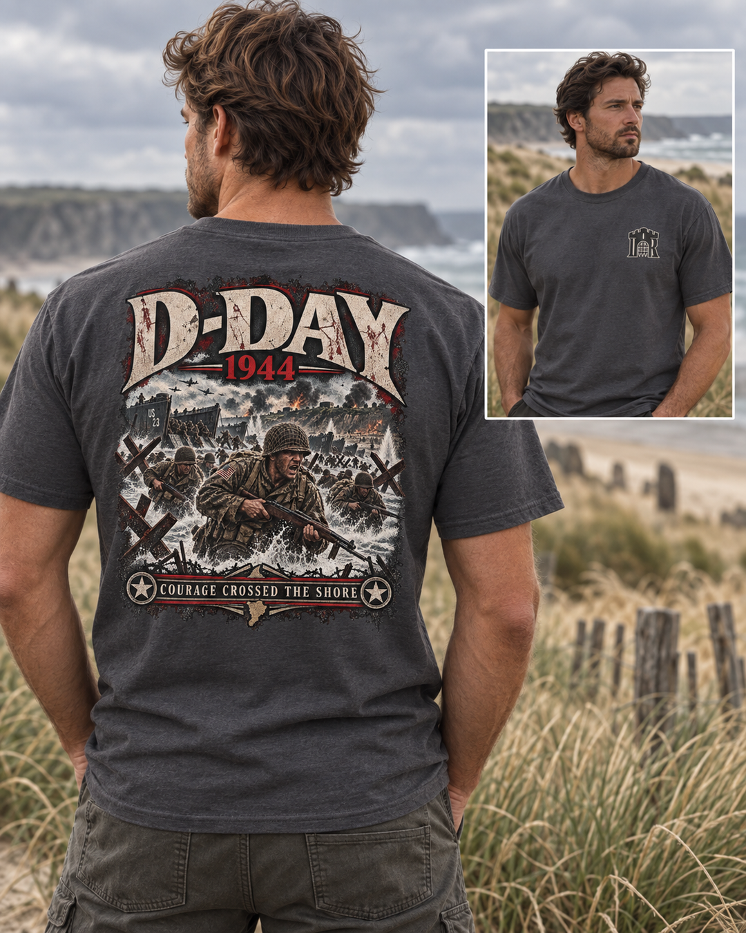 D-Day 1944 Commemorative Tee - WWII Beach Assault Memorial T-Shirt