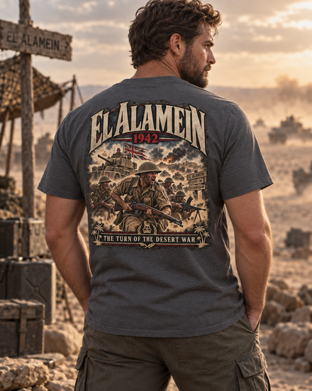 El Alamein 1942 WW2 North Africa history T-shirt graphic design