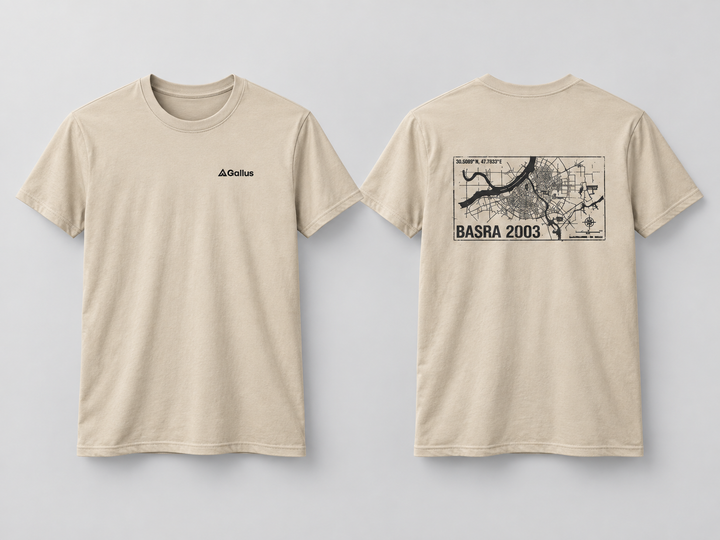 Basra 2003 Military Map T-Shirt historical T-shirt design by S&amp;W Gallus
