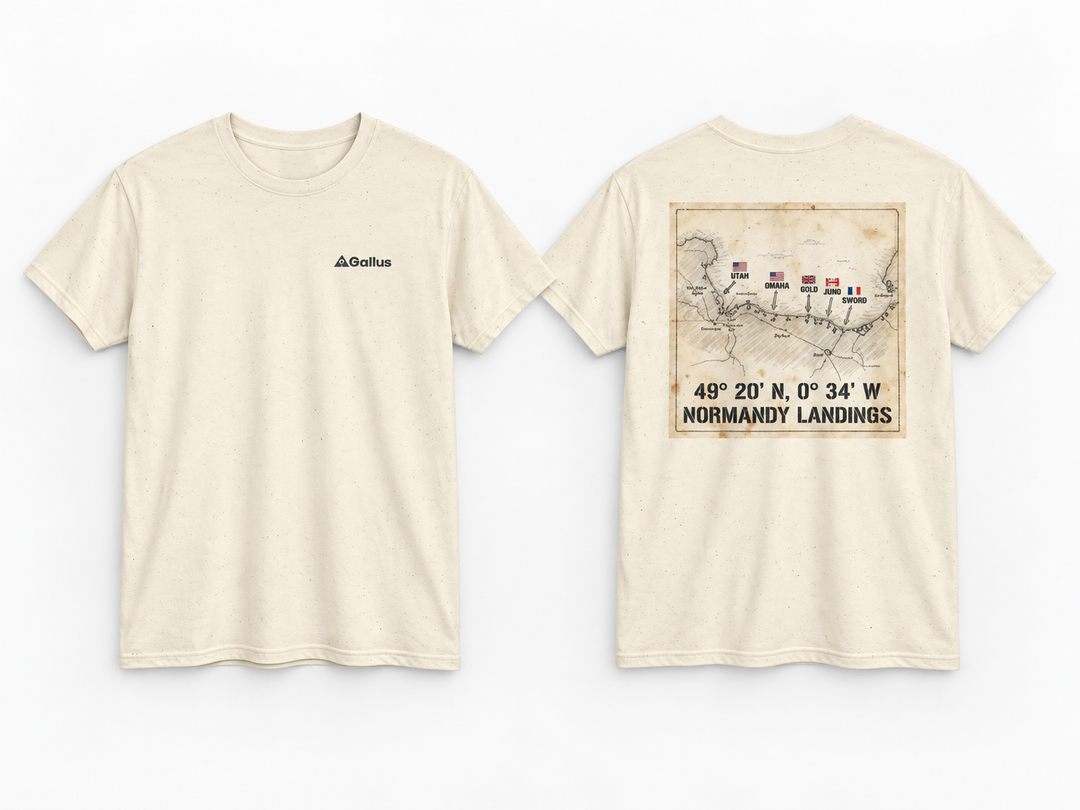 Normandy Landings Map T-Shirt historical T-shirt design by S&amp;W Gallus
