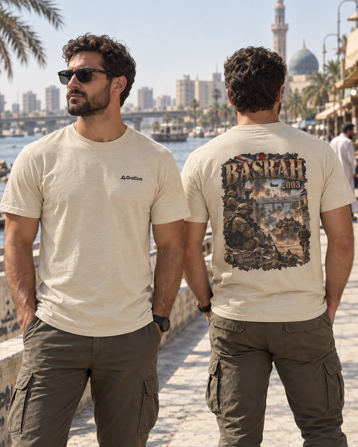 Basrah 2003 Military Graphic Tee — Veteran Iraq War Commemorative T-Shirt