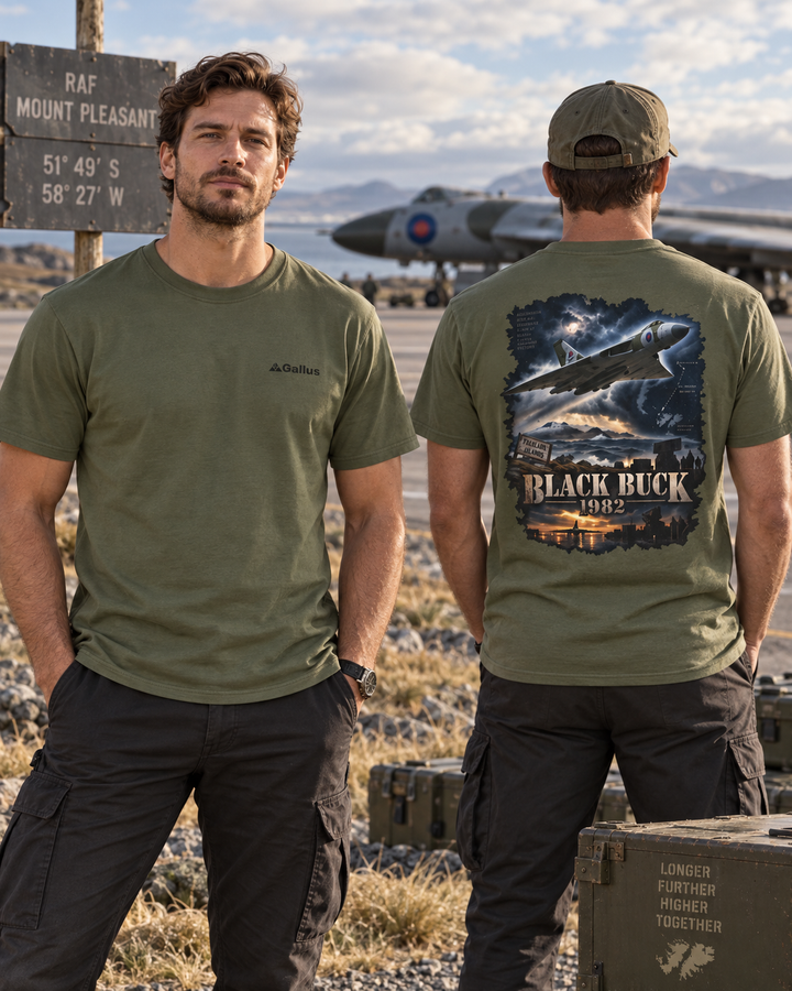 Black Buck 1982 Fighter Jet Graphic Tee