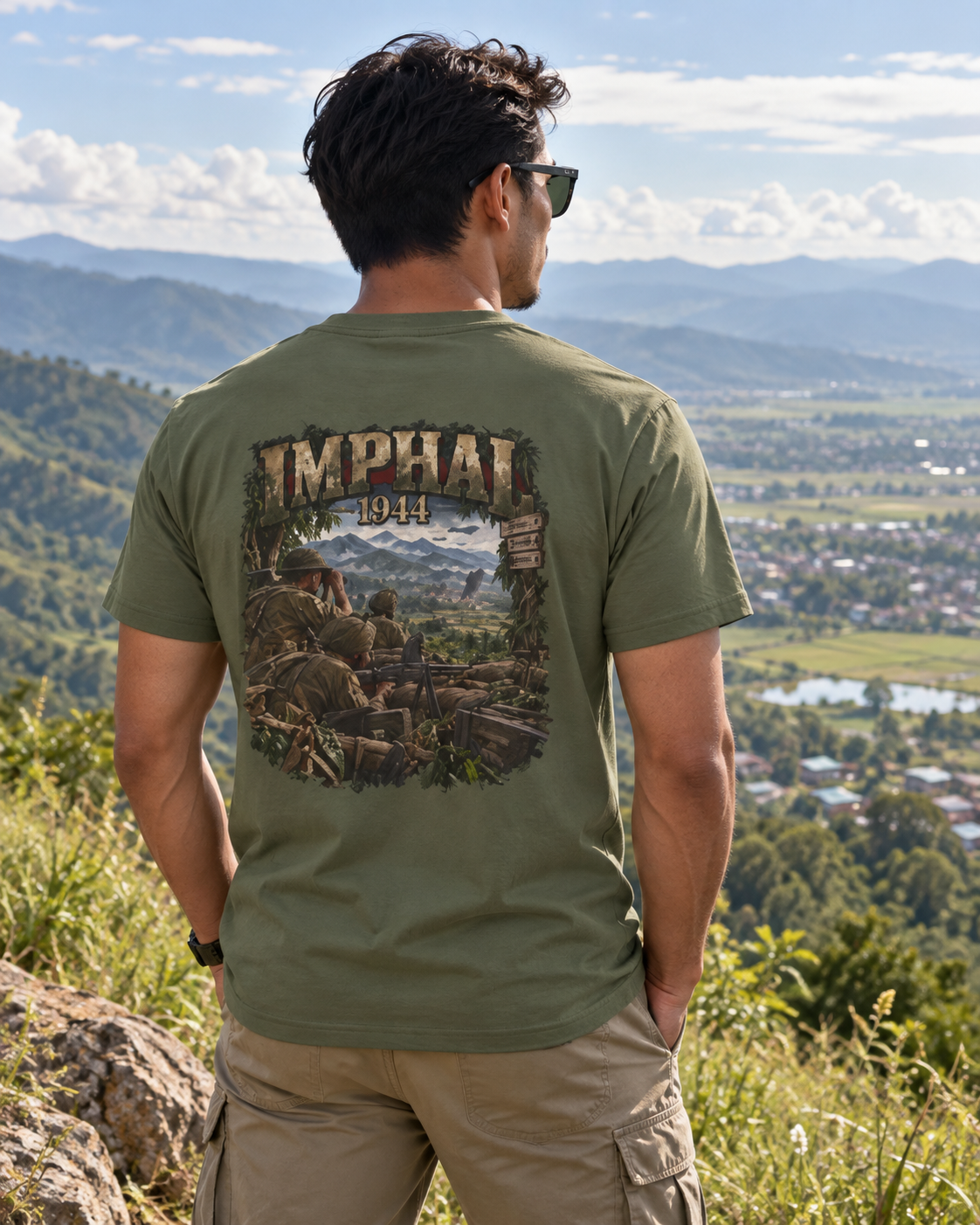 Imphal 1944 Battle Scene T‑Shirt — WWII Historical Combat Tee