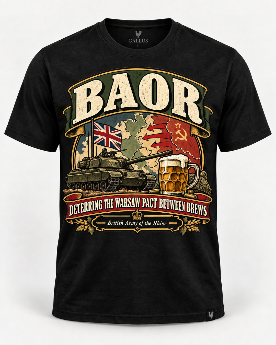 BAOR Deterring the Warsaw Pact Between Beers Cold War humour T-shirt