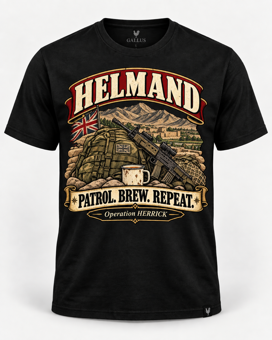 Helmand Patrol Brew Repeat Afghanistan military humour T-shirt