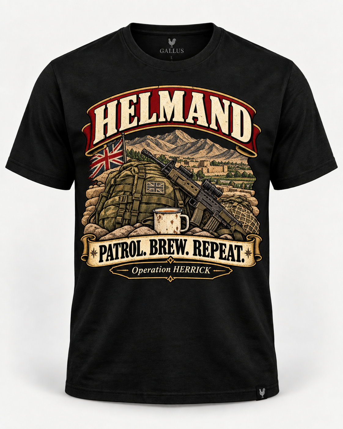 Helmand Patrol Brew Repeat Afghanistan military humour T-shirt