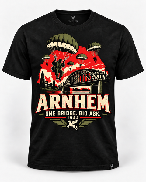Arnhem One Bridge Big Ask WWII paratrooper humour T-shirt design