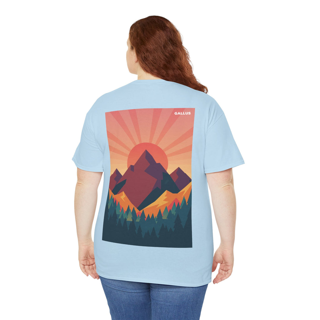 Mountain Sunset T-Shirt — Retro Nature Graphic Tee with &