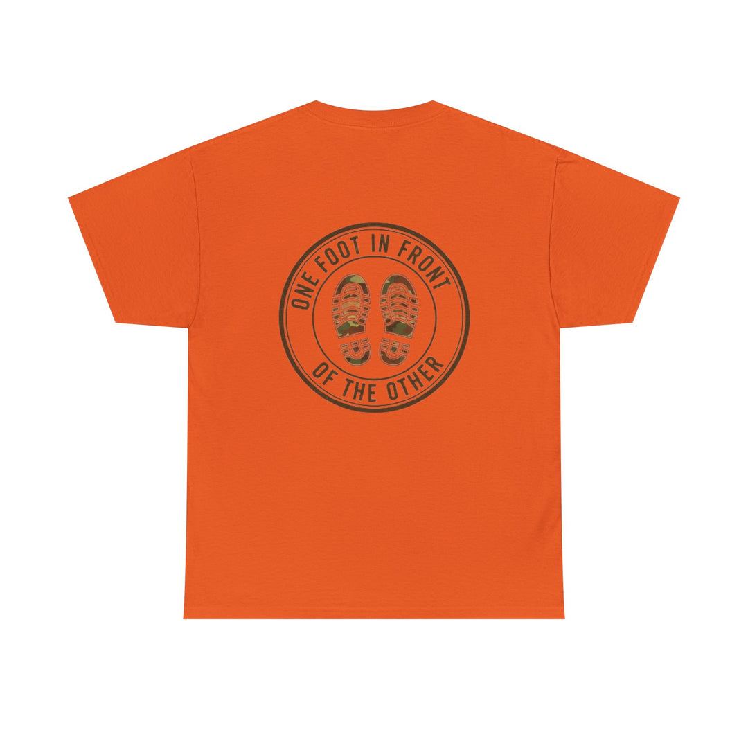 T-Shirt — Gallus Logo Front &amp; “One Foot In Front Of The Other” Motivational Back
