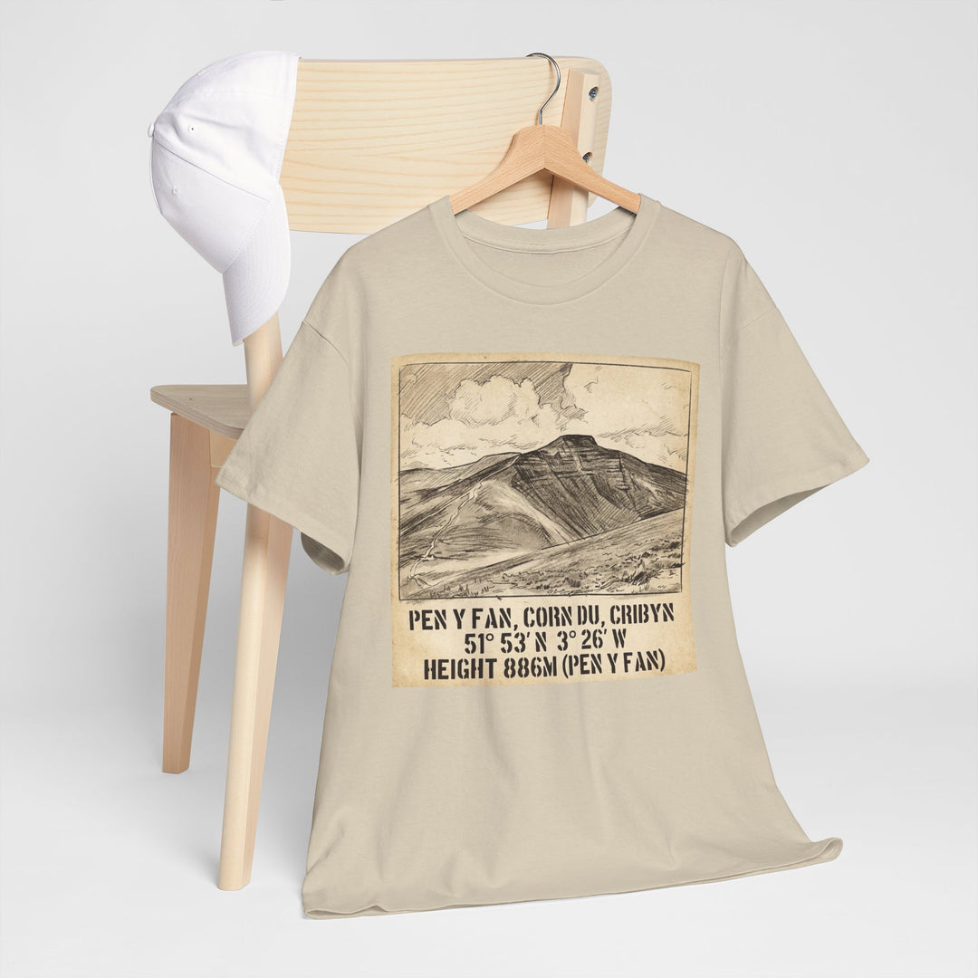 Pen y Fan Summit Coordinates T-Shirt — Vintage Mountain Peak Tee