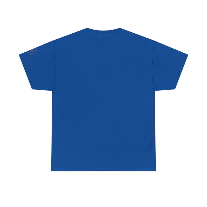Blue t-shirt by S&amp;W Gallus, presented on a white background in a simple, flat lay.