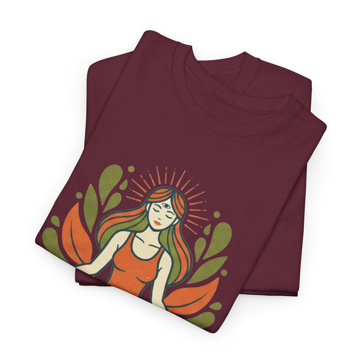 Yoga Meditation Tee – soft, breathable cotton designed for meditation and yoga practice. Comfortable, relaxed fit perfect for studio or casual wear.