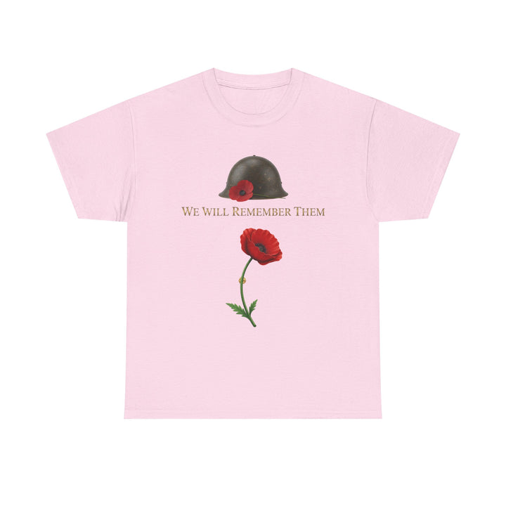 Poppy &amp; Helmet T-Shirt — Remembrance Floral Military Tribute Tee