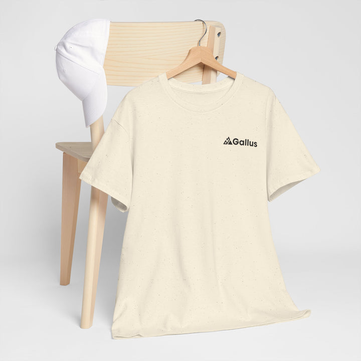 Mountain Sunset Graphic Tee — Vintage Nature Poster Back Print