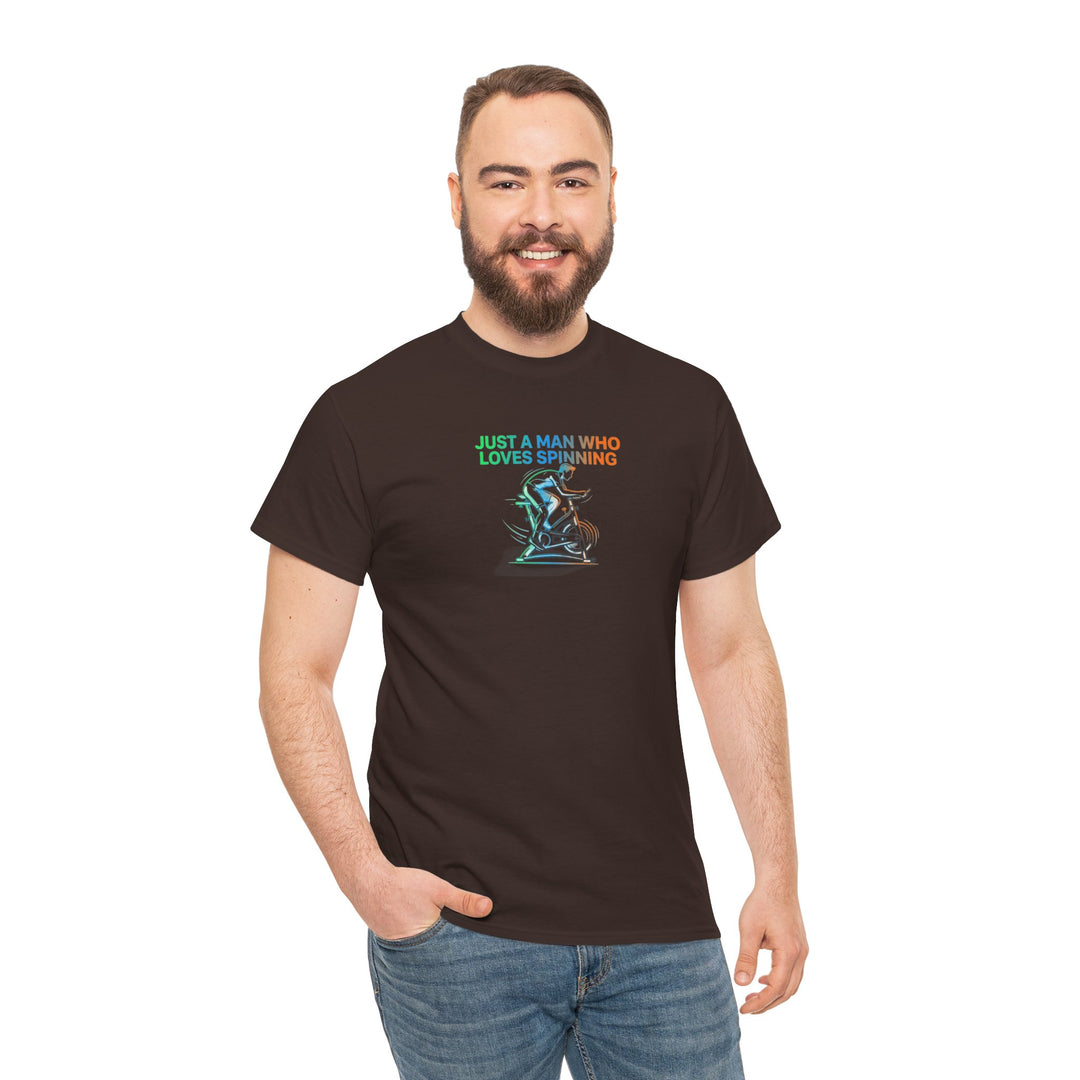 Spinner Enthusiast T-Shirt — "Just a Man Who Loves Spinning" Graphic Tee